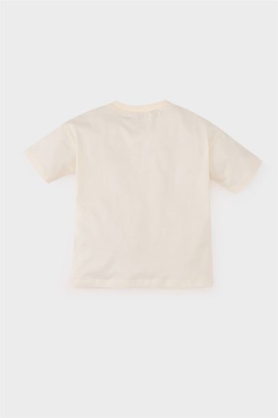 Bisiklet Yaka Araç Baskılı Kısa Kollu Tişört Erkek Bebek