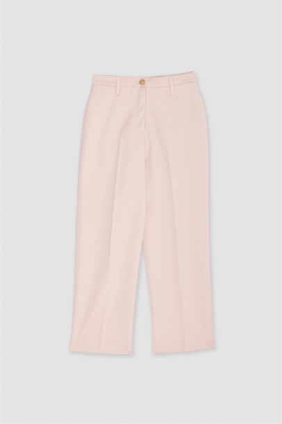 Normal Waist Standard Length Wide Leg Trousers