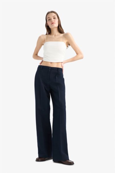 Wide Leg Normal Waist Standard Length Trousers
