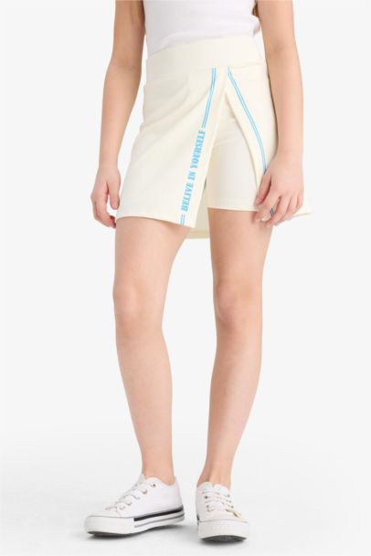 تنورة-شورت بنات بطبعة كتابة