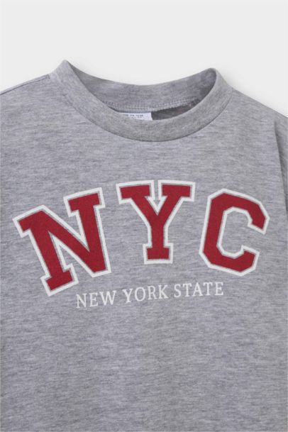 Bisiklet Yaka Baskılı Kısa Kollu Tişört Erkek Bebek