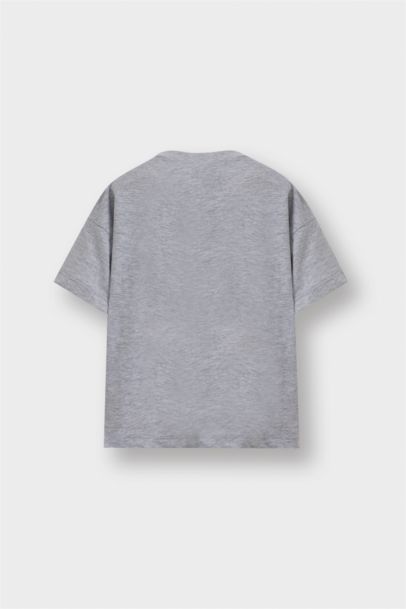 Bisiklet Yaka Baskılı Kısa Kollu Tişört Erkek Bebek