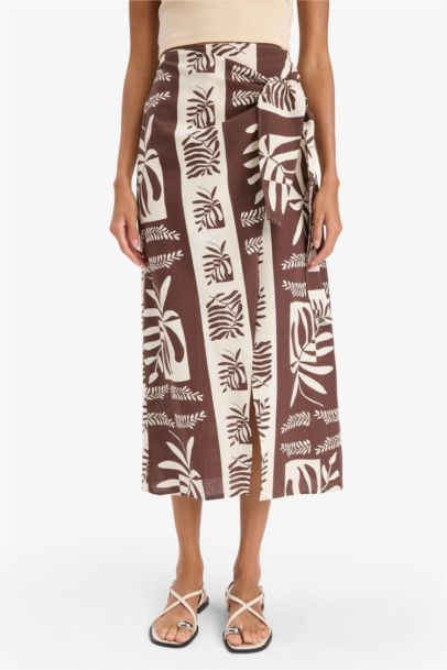 Fall in Love Regular Fit Tropical Patterned Cotton Beach Wear