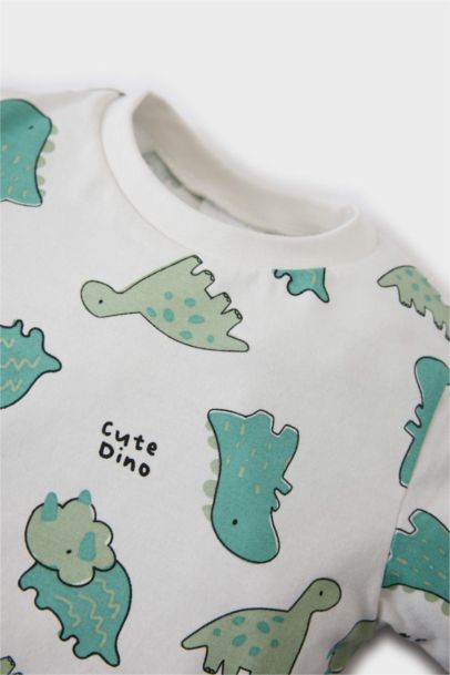 سيت بجامة بيبي ولادي بطبعة ديناصور - قطعتين