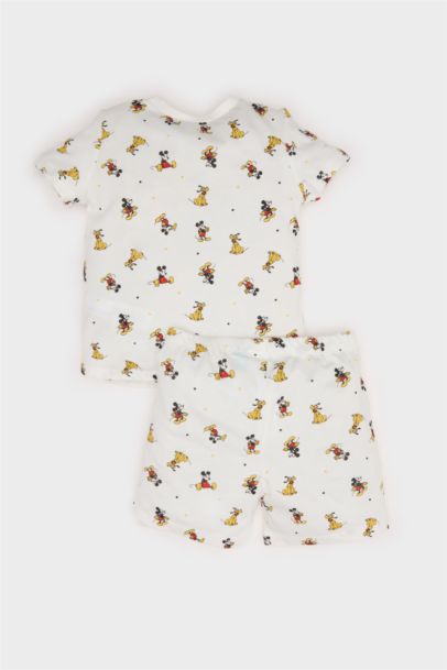 %100 Pamuklu Dısney Mıckey & Mınnıe Beli Lastikli Pijama Takımı Erkek Bebek