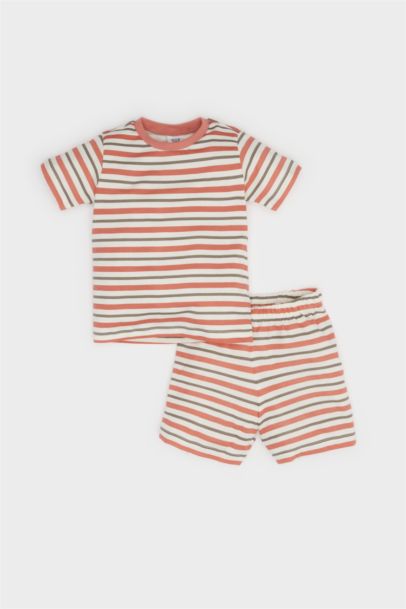 %100 Pamuklu Beli Lastikli 4'lü Pijama Takımı Erkek Bebek