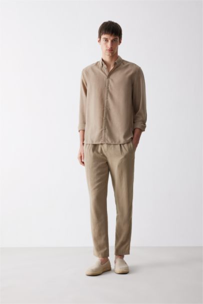 Modern Fit Polo Collar Long Sleeve Shirt