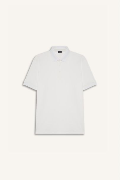 Футболка-поло с короткими рукавами, узкого фасона, из жатой ткани
