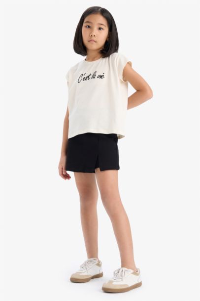 Girl Short Sleeve T-Shirt Skort 2 Piece Set
