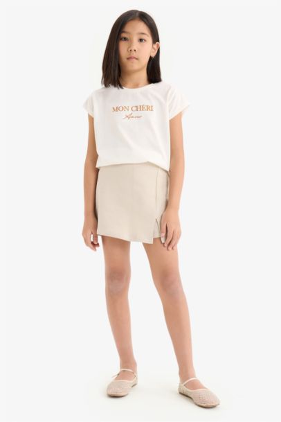 Girl Short Sleeve T-Shirt Skort 2 Piece Set