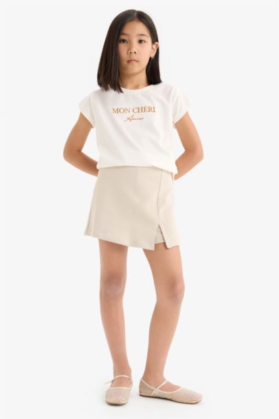 Girl Short Sleeve T-Shirt Skort 2 Piece Set