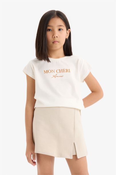 Girl Short Sleeve T-Shirt Skort 2 Piece Set