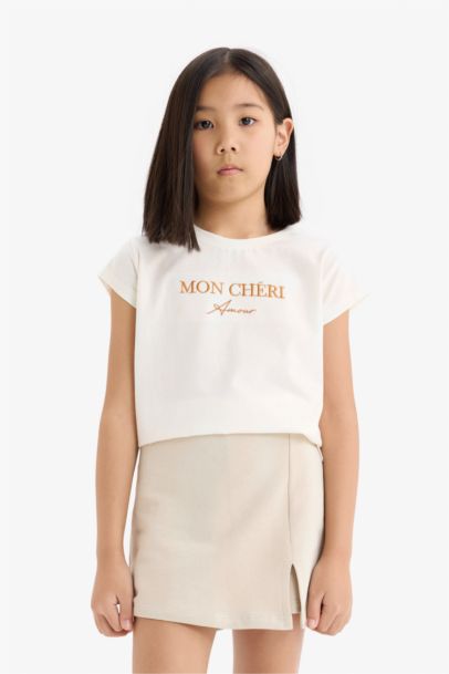 Girl Short Sleeve T-Shirt Skort 2 Piece Set