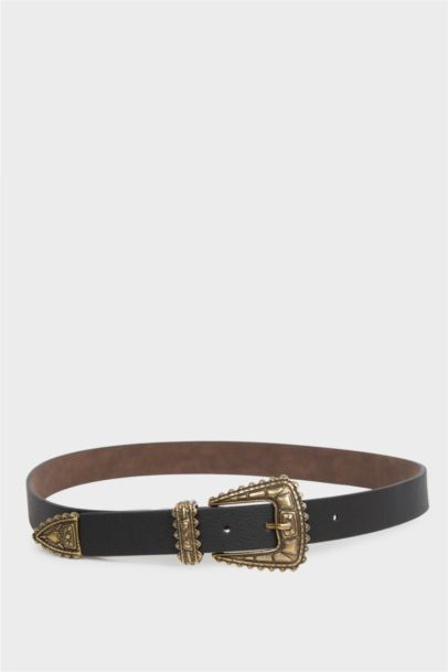 Woman Faux Leather Jean Belt