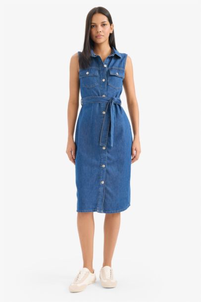 Robe longue en jean doux