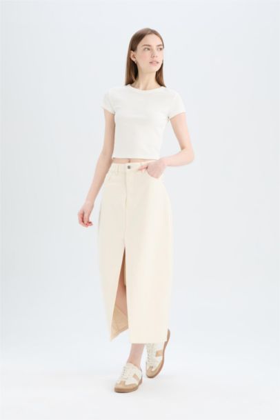 Long Fıt Jean Uzun Boy Etek