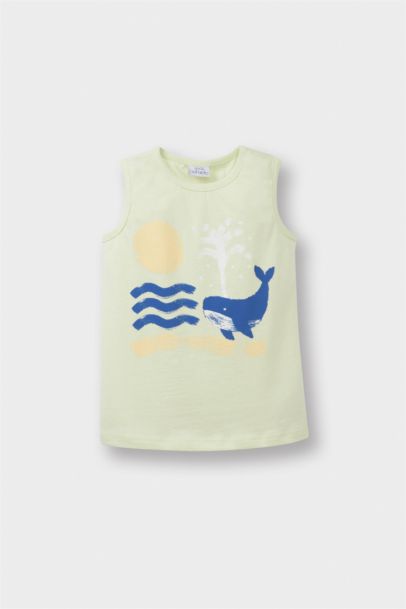 Bisiklet Yaka Baskılı Atlet Erkek Bebek