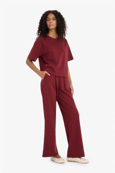 Wide Leg Basic Trousers
