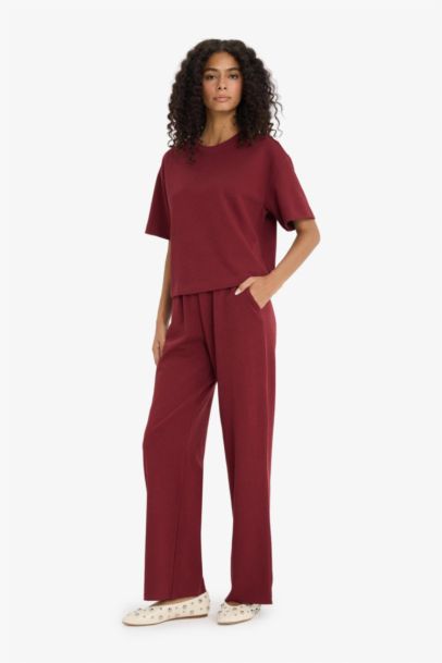 Wide Leg Basic Trousers