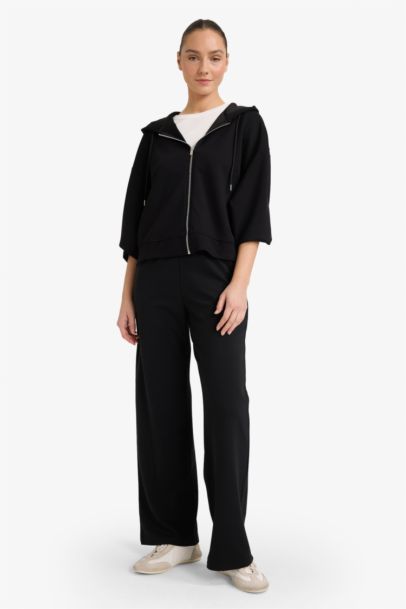 Pantalon basique droit à jambes larges