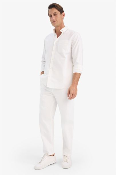 Белые джинсы с широкими штанинами из 100% хлопка