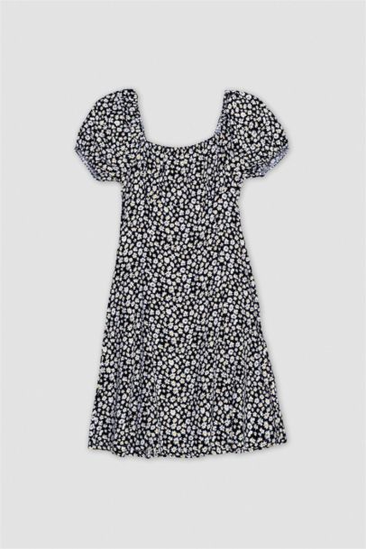 Cool Платье с Квадратным Вырезом и Цветочным Принтом