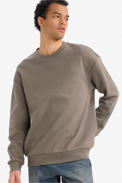 Sweatshirt Boxy à col rond et manches courtes