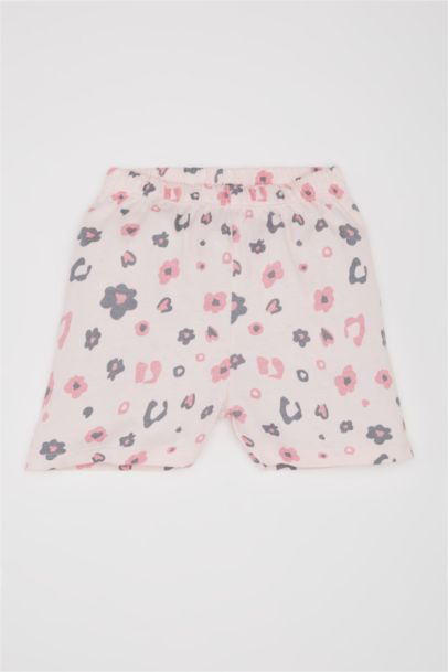 %100 Pamuklu Desenli Pijama Takımı Kız Bebek