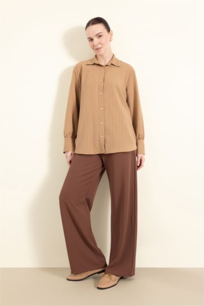 Обычная посадка, базовая простая рубашка-туника с длинным рукавом