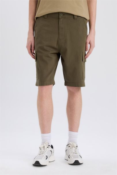 Cotton Regular Cargo Bermuda Shorts