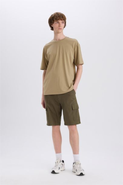 Cotton Regular Cargo Bermuda Shorts