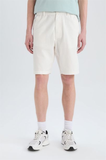 Регулярный Крой Хлопковые Шорты-Бермуды