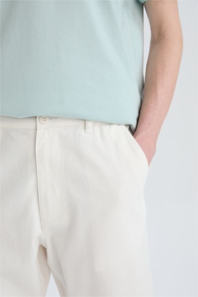 Регулярный Крой Хлопковые Шорты-Бермуды