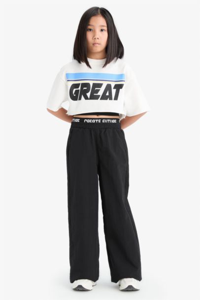 Wide Leg Geniş Paça Pamuklu Pantolon Kız Çocuk