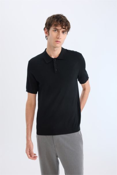 Standard Fit Polo Collar Knitwear Polo T-Shirt