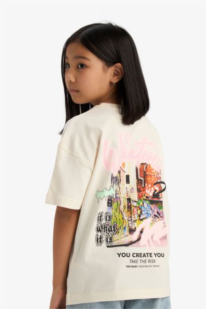Girl Oversize Printed Short Sleeve T-Shirt