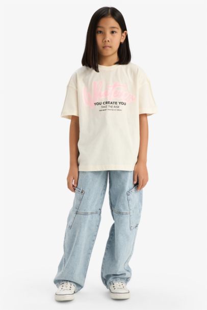 Girl Oversize Printed Short Sleeve T-Shirt