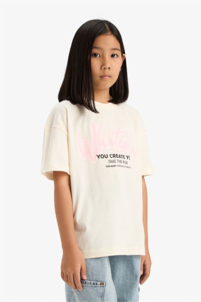 Girl Oversize Printed Short Sleeve T-Shirt