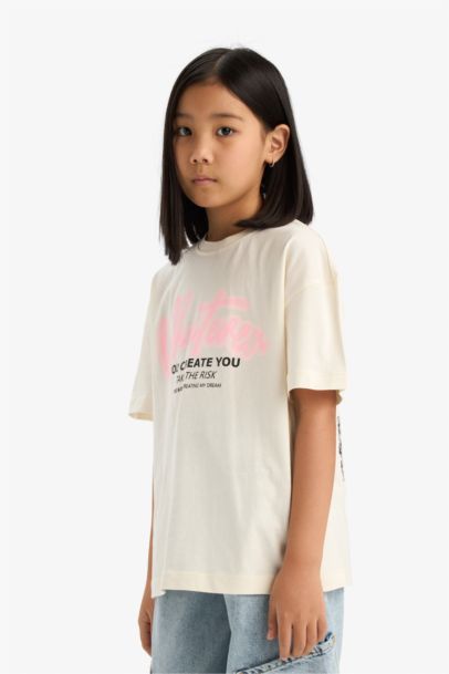 Girl Oversize Printed Short Sleeve T-Shirt