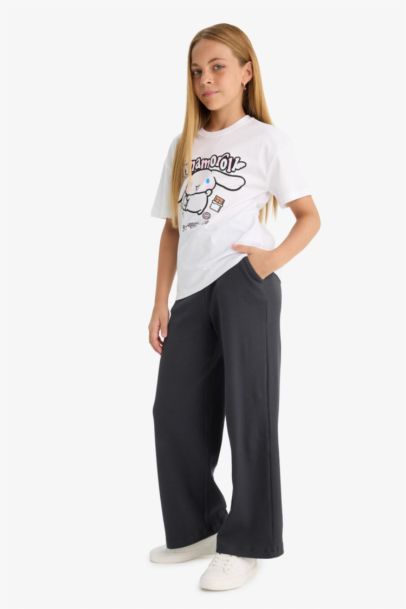 Beli Lastikli Wide Leg Geniş Paça Eşofman Altı Kız Çocuk