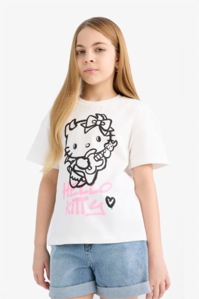 Hello Kitty Relax Fit Kısa Kollu Tişört Kız Çocuk