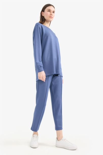 Regular Fit Flexible Waist Basic Trousers