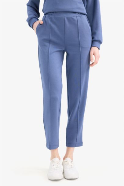 Regular Fit Flexible Waist Basic Trousers