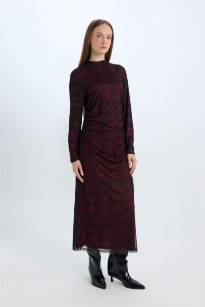 Regular Fit Printed Tulle Dress