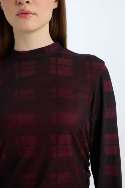 Regular Fit Printed Tulle Dress