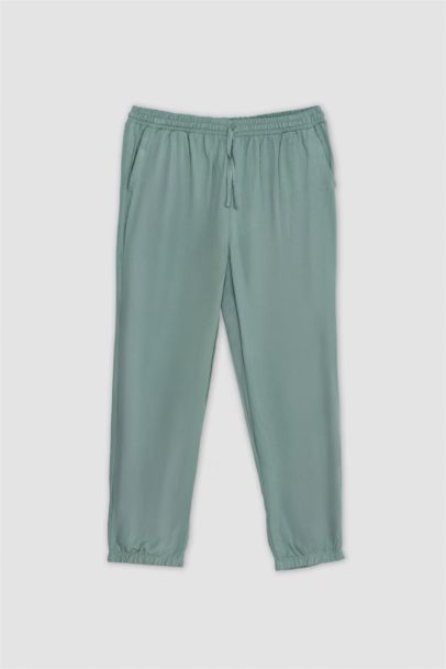 Jogger Fit Regular Waist Ankle Length Viscose Trousers
