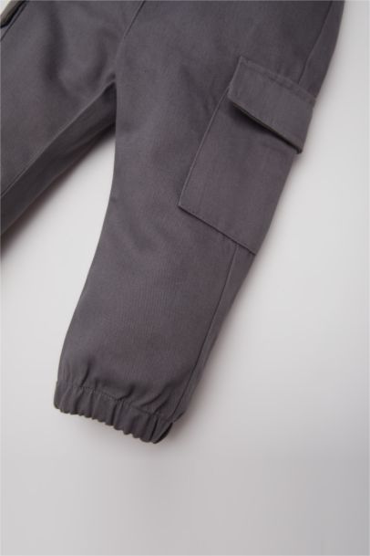 Pantalon cargo en gabardine avec poches pour bébé garçon