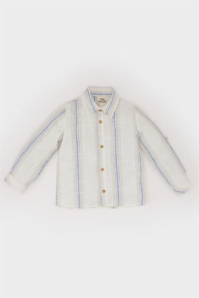 Chemise rayée à manches longues pour bébé garçon
