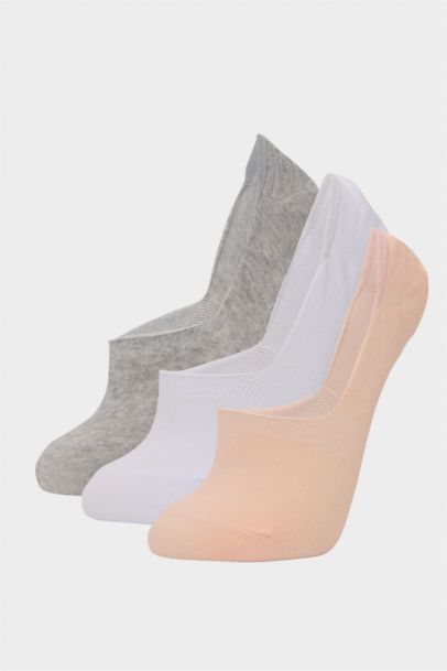 شرابات فلات حريمي قطن فلورال - 3 قطع