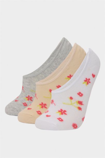 Woman 3 Piece Cotton Ballerina Socks